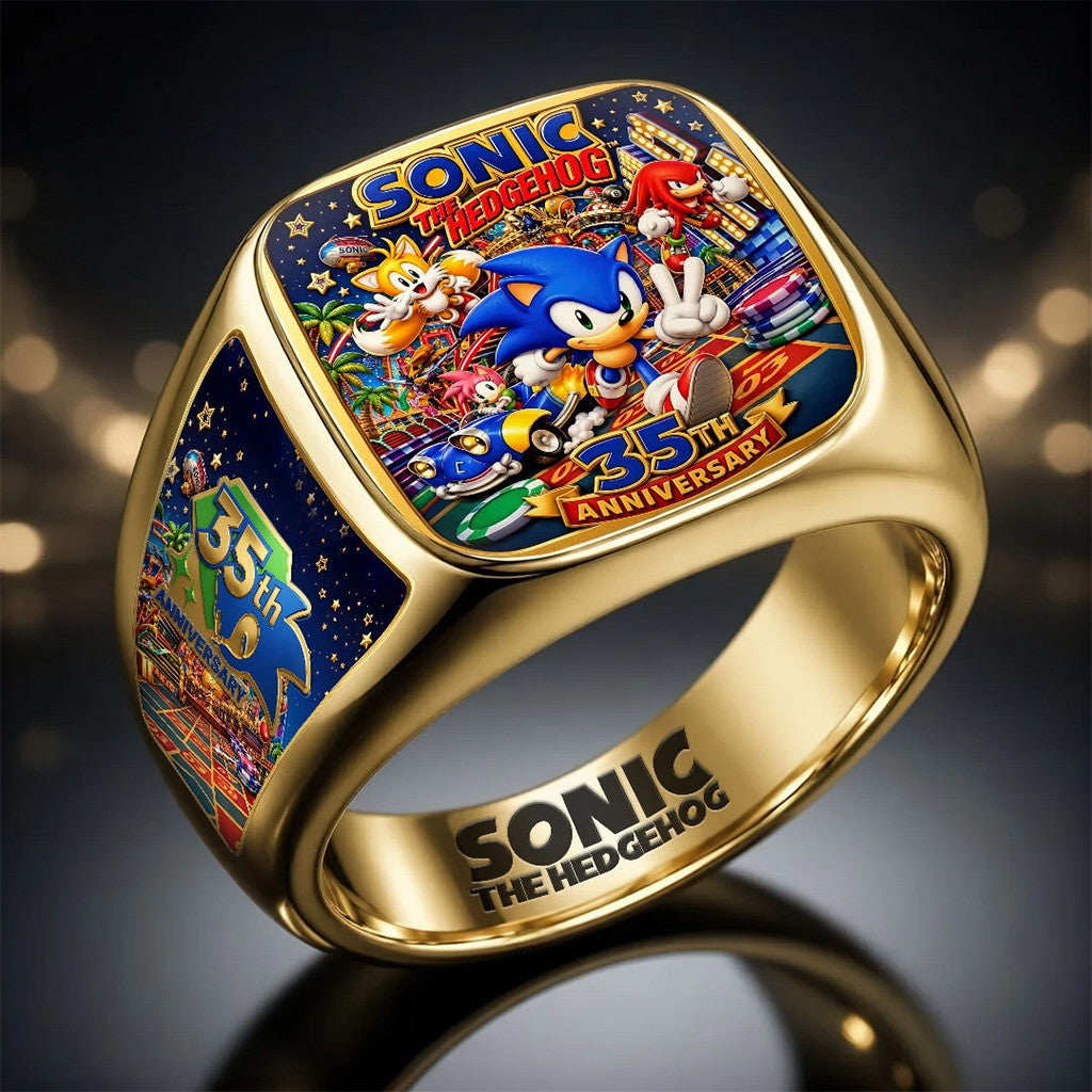 Sonic the Hedgehog 35th Anniversary Ring Sonic the Hedgehog Merch 2026 Gift Ideas For Friend - Merchluma