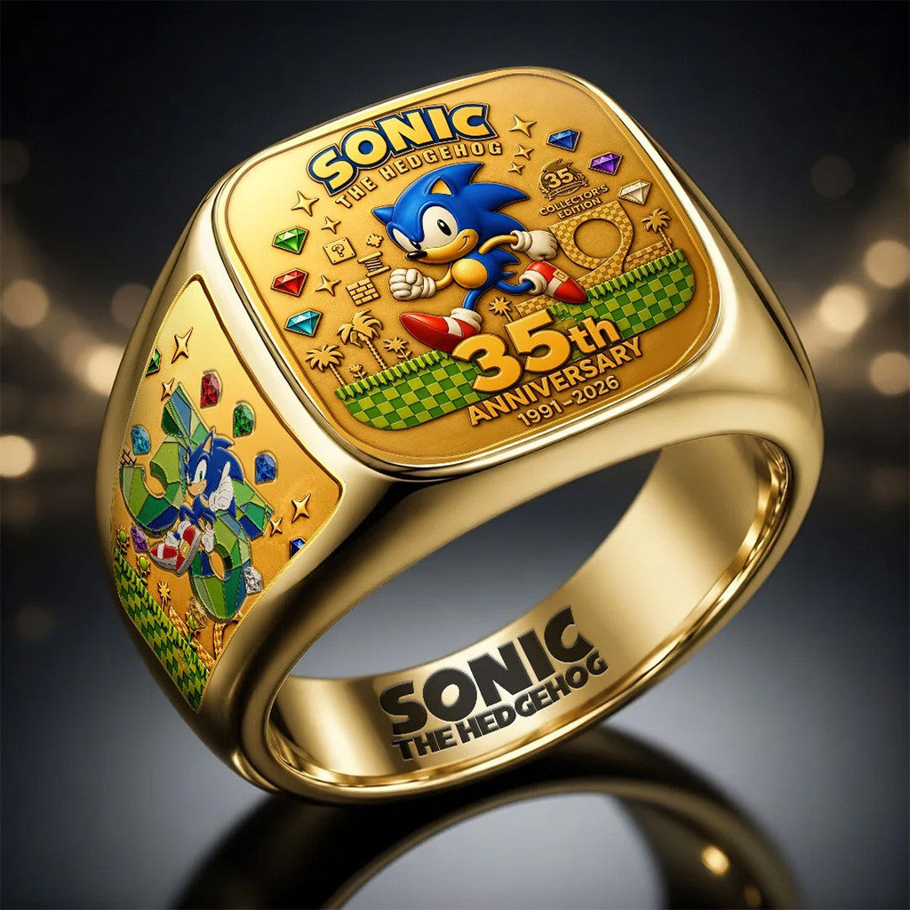 Sonic the Hedgehog 35th Anniversary Ring Sonic the Hedgehog Merch 2026 Present For Son - Merchluma