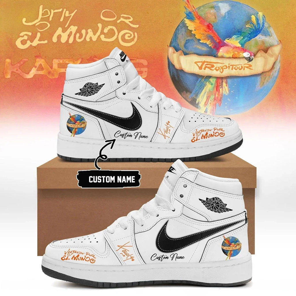 Custom Karol G Viajando Por El Mundo Tropitour Sneakers Latin Music Fan Shoes Karol G Merch - Merchluma