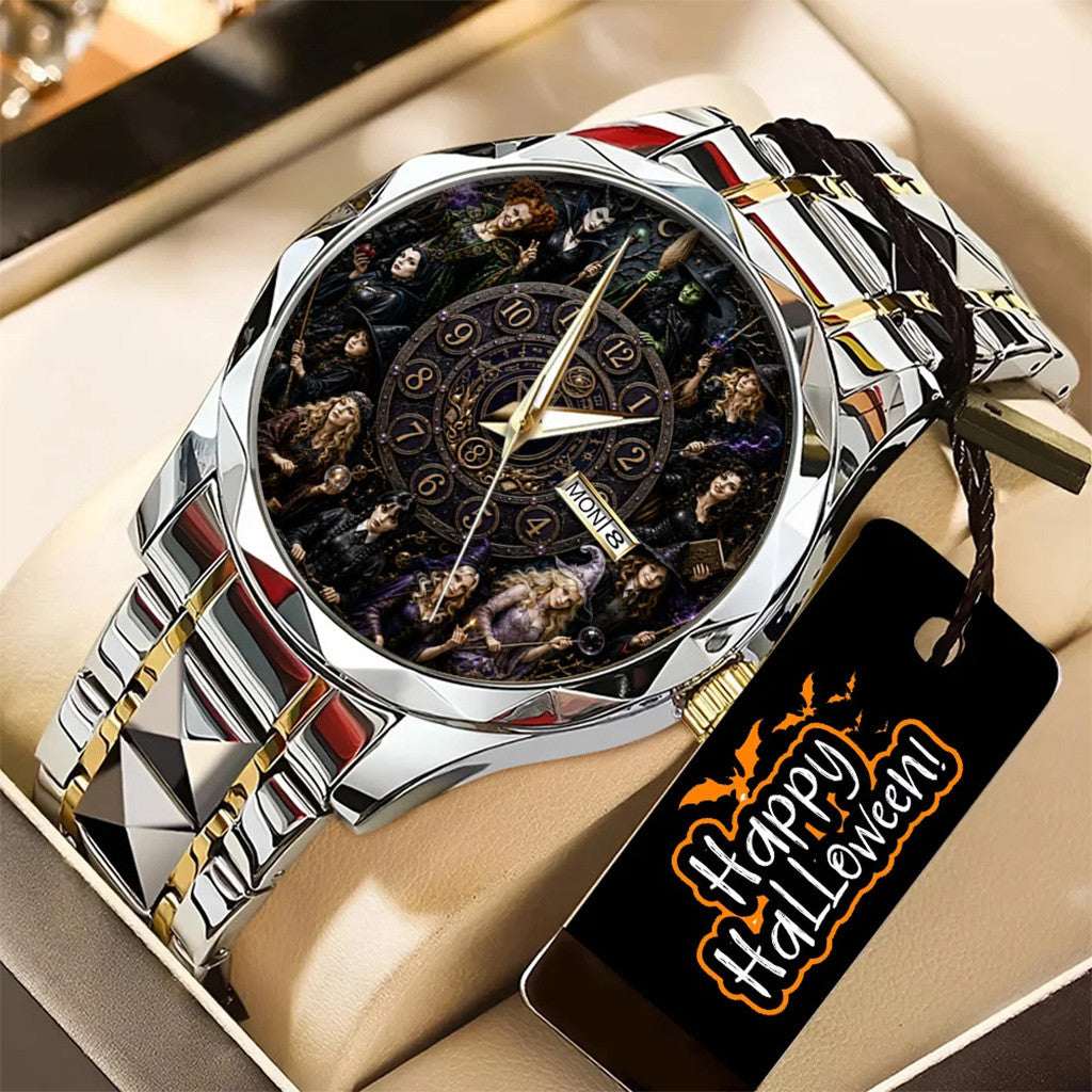 Witches Alloy Luxury Quartz Watch Happy Halloween Merch Gift For Horror Lovers - Merchluma