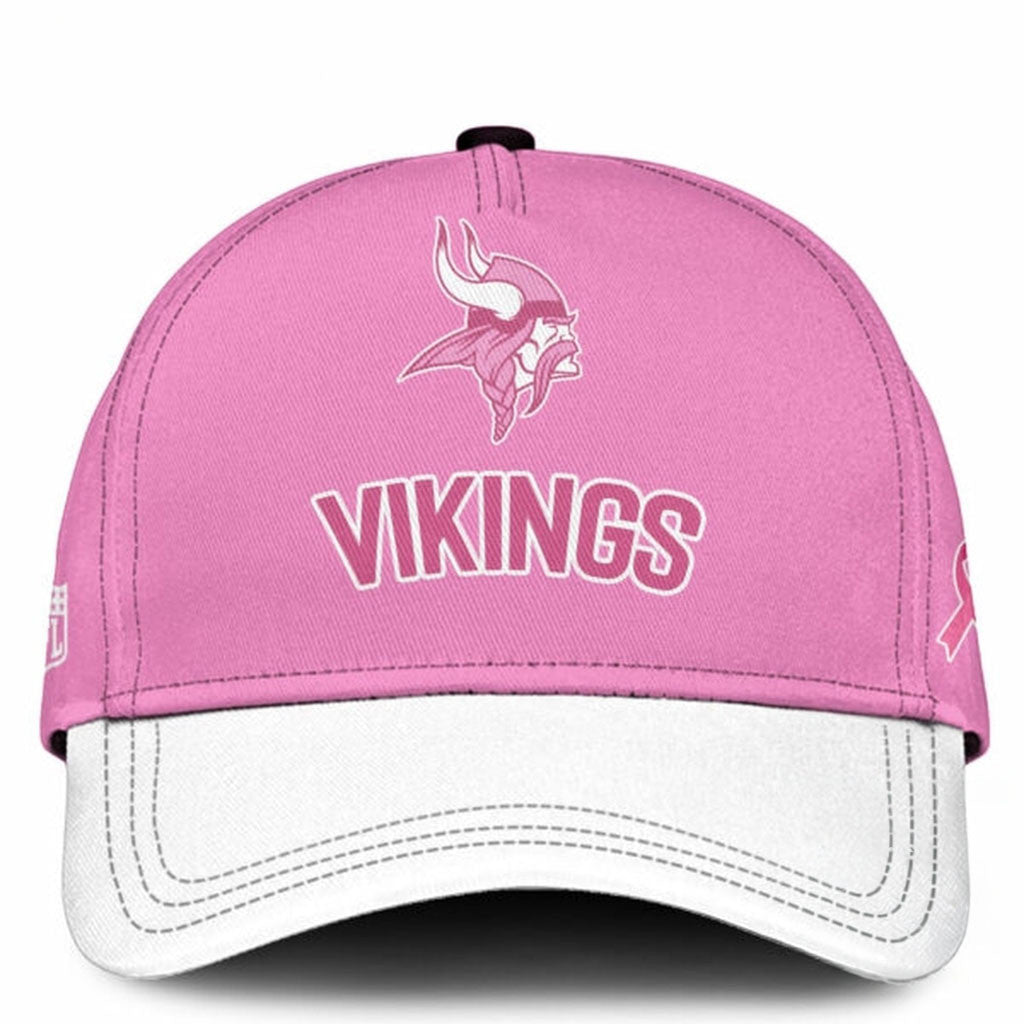 Minnesota Vikings 2026 x Breast Health Awareness Night Hat Vikings Merch Gifts For Sister - Merchluma