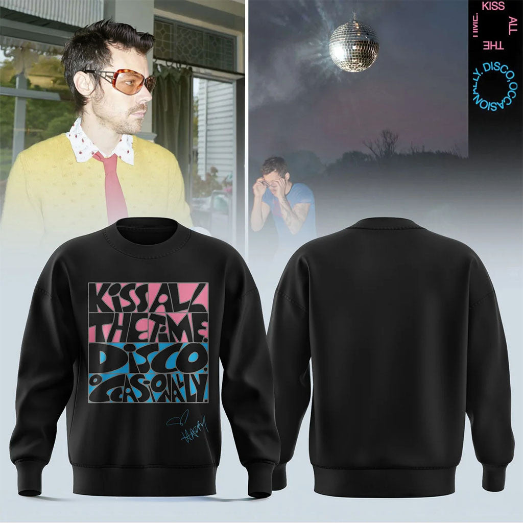 Harry Styles Merch Kiss All The Time Disco Occasionally Sweatshirt Cool Gifts For Music Lovers - Merchluma