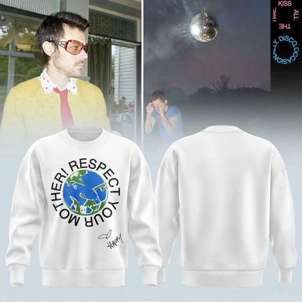 Harry Styles Merch Kiss All The Time Disco Occasionally Sweatshirt Respect Your Mother Crewneck - Merchluma