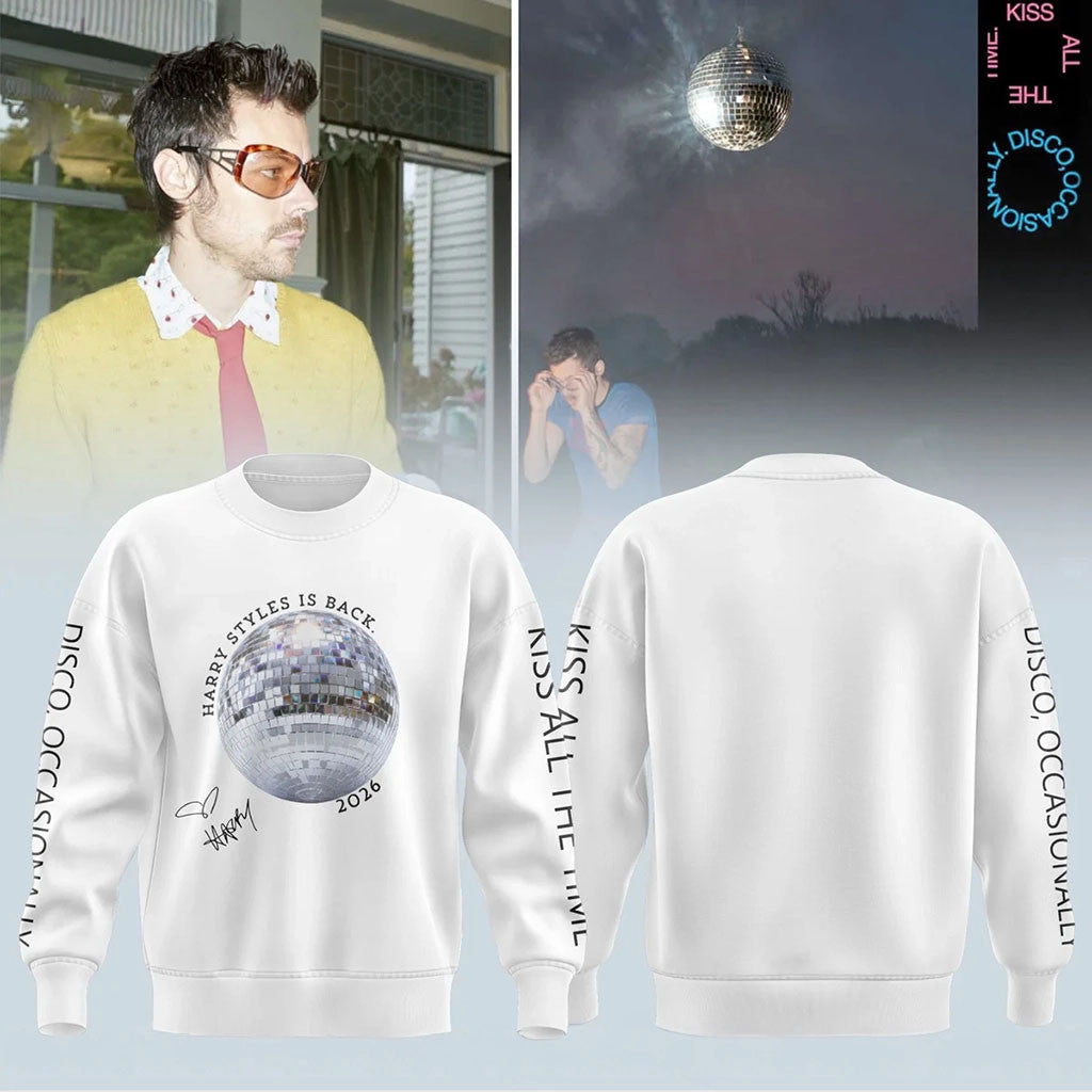 Harry Styles Merch Kiss All The Time Disco Occasionally Sweatshirt Harry Styles Is Back 2026 - Merchluma