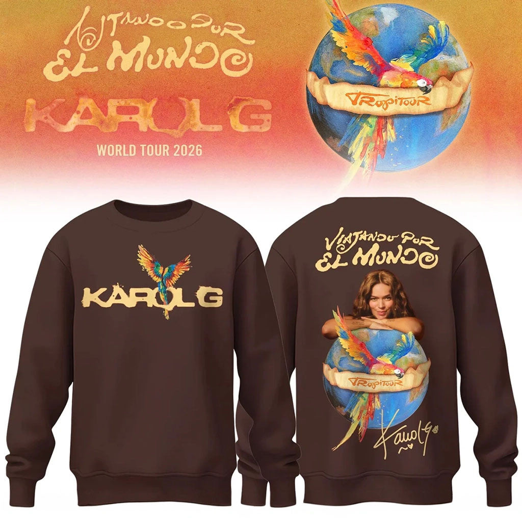 Karol G Merch Viajando Por El Mundo Tropitour Sweatshirt Karol G Tropicoqueta Tour 2026 Shirt - Merchluma
