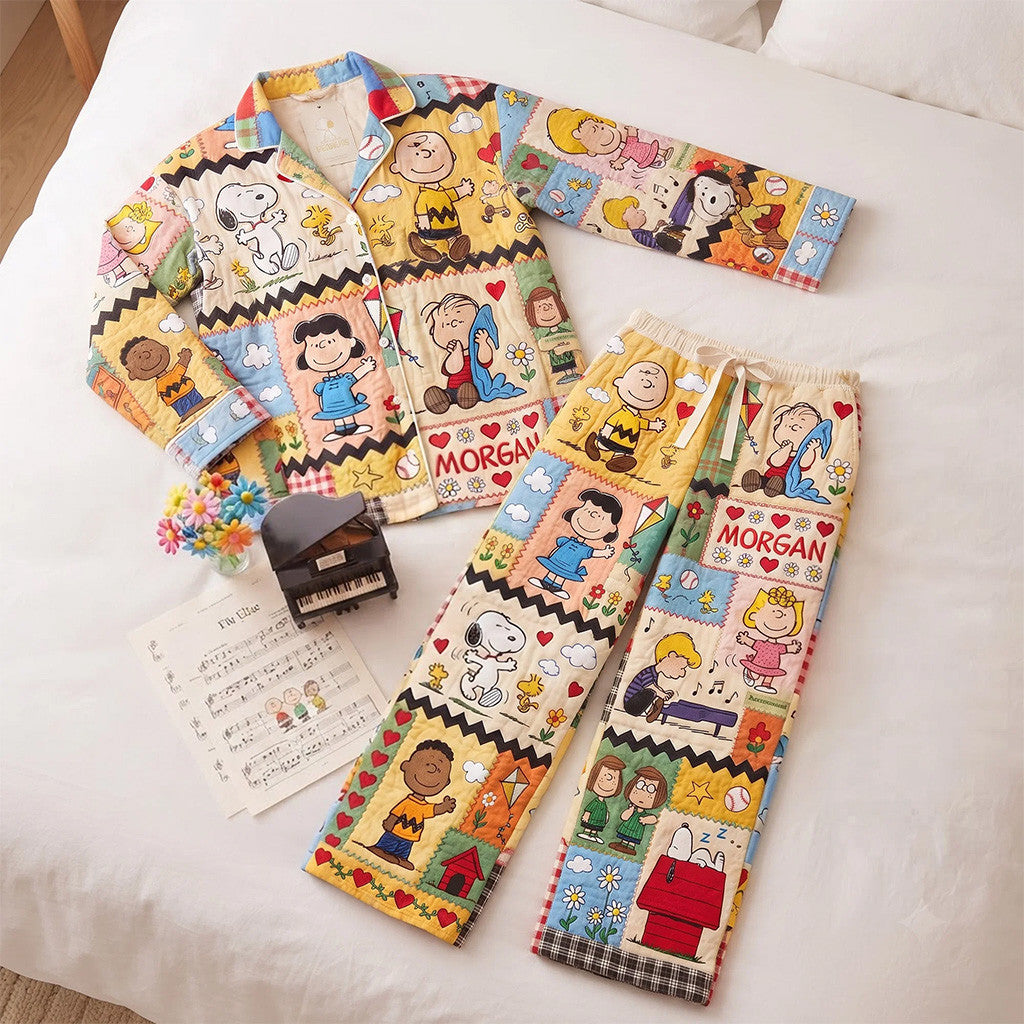 Personalized Peanuts Lovely Characters Pajama Set Peanuts Merch Birthday Gift For Daughters - Merchluma