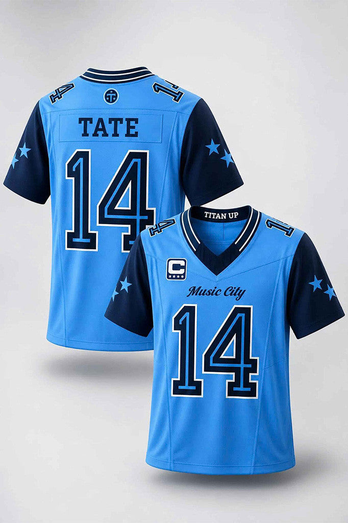 Tennessee Titans Rivalries Uniform 2026 Jersey #14 Tate Jersey Titans Merch Football Fan Gifts - Merchluma