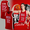 Caitlin Clark 12 USA 2026 Signature Basketball Jersey Indiana Fever Caitlin Clark Merch Fan Gear - Merchluma
