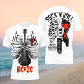AC DC Guitar Ribcage Heart Forever And Ever Music Shirt AC DC Merch Gift For Music Lovers - Merchluma