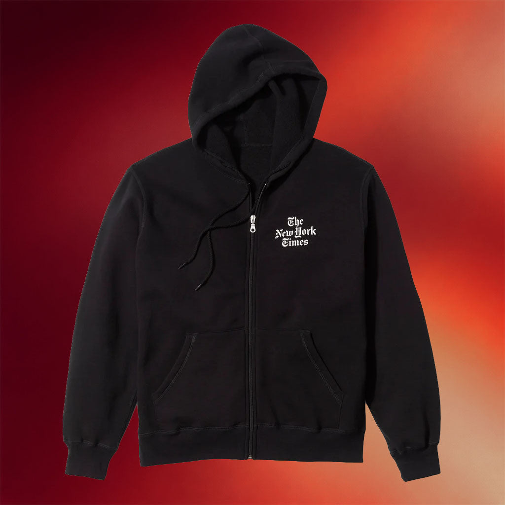 The New York Times Merch The Daily Stacked Logo Zip-Up Hoodie Best Gifts For Brother - Merchluma