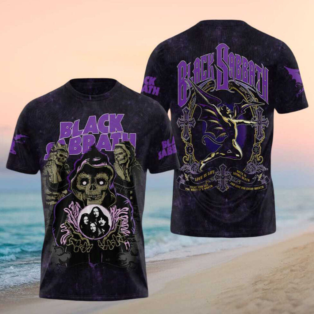Black Sabbath Skeleton Demon Vintage T-Shirt Black Sabbath Merch Present For Band Fans - Merchluma