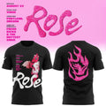 Portland Fire Merch WNBA Rose Mascot Bio Graphic T-Shirt Black Basketball Enthusiast Gifts - Merchluma