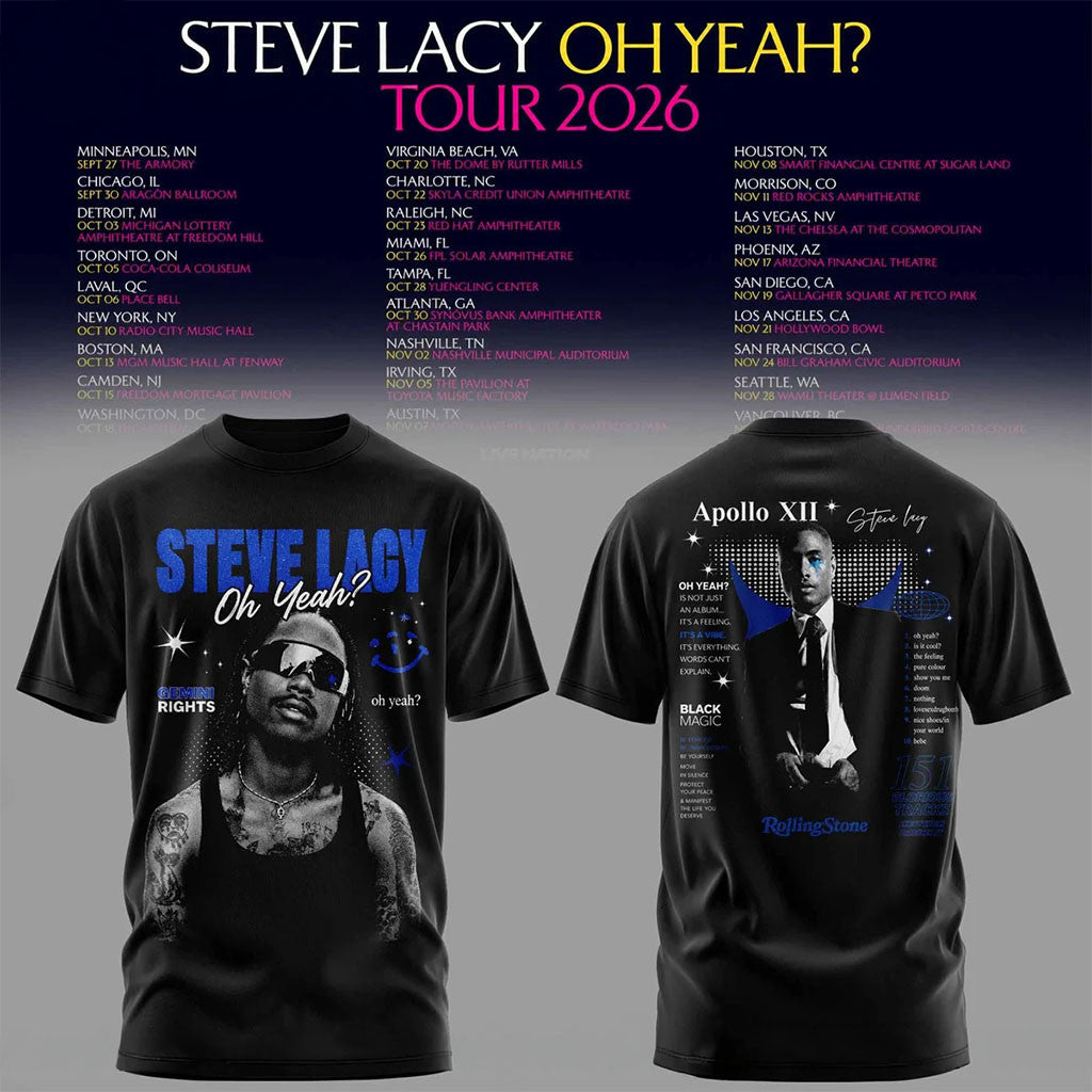 Steve Lacy Oh Yeah Tour 2026 Shirt Steve Lacy Merch Concert Graphic Clothing Gifts For Fans - Merchluma