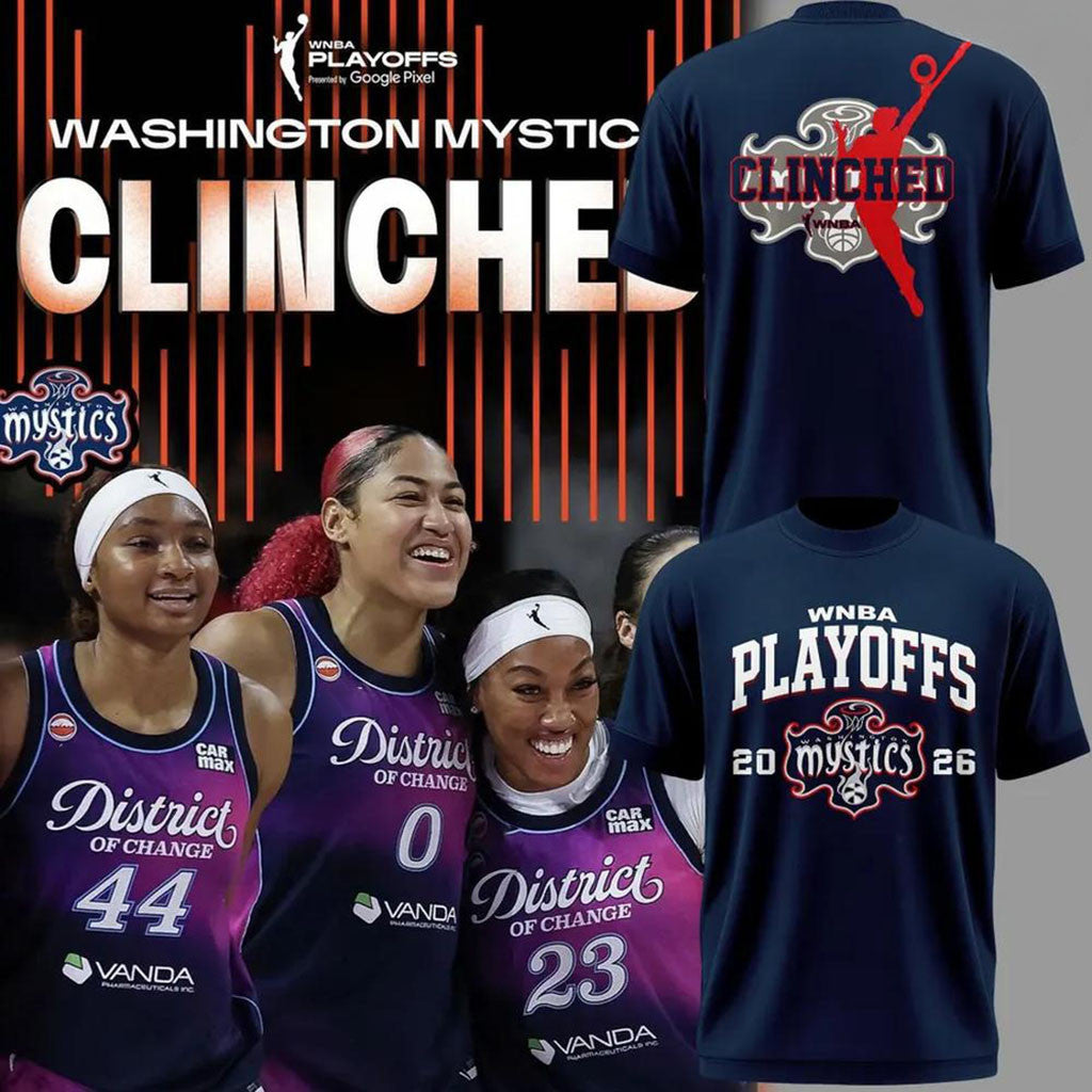 Washington Mystics WNBA 2026 Playoffs Clinched Graphic T-Shirt Mystics Merch Fans Gifts - Merchluma
