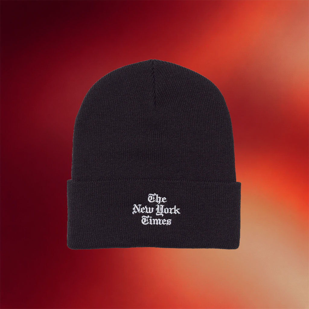 The New York Times Merch The Daily Stacked Logo Beanie Embroidered Gifts For Son - Merchluma