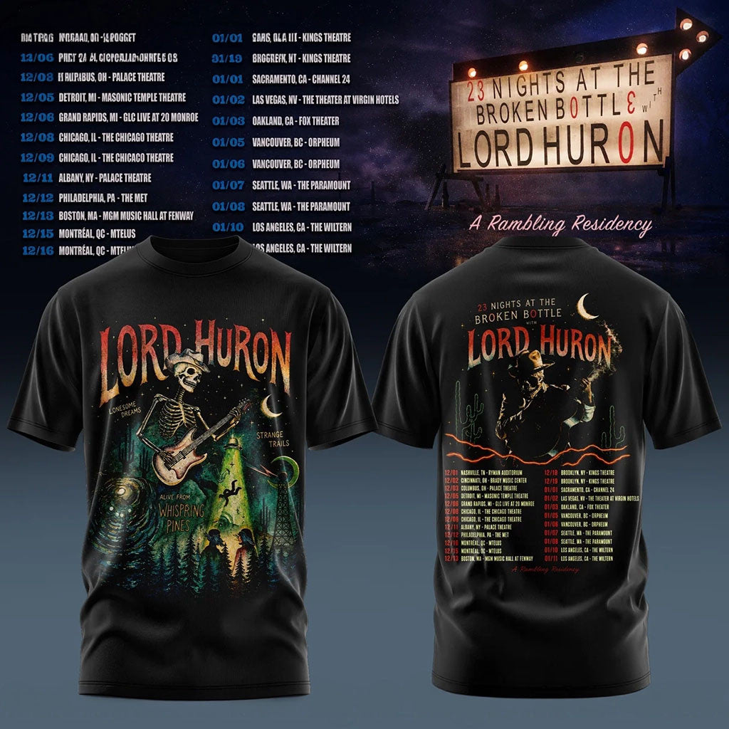 Lord Huron A Rambling Residency 2026 Skeleton T-Shirt Lord Huron Merch Gifts For Music Fans - Merchluma
