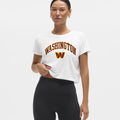 Washington Commanders Merch 2026 Washington Commanders Cropped T-Shirt White Game Day Gifts - Merchluma
