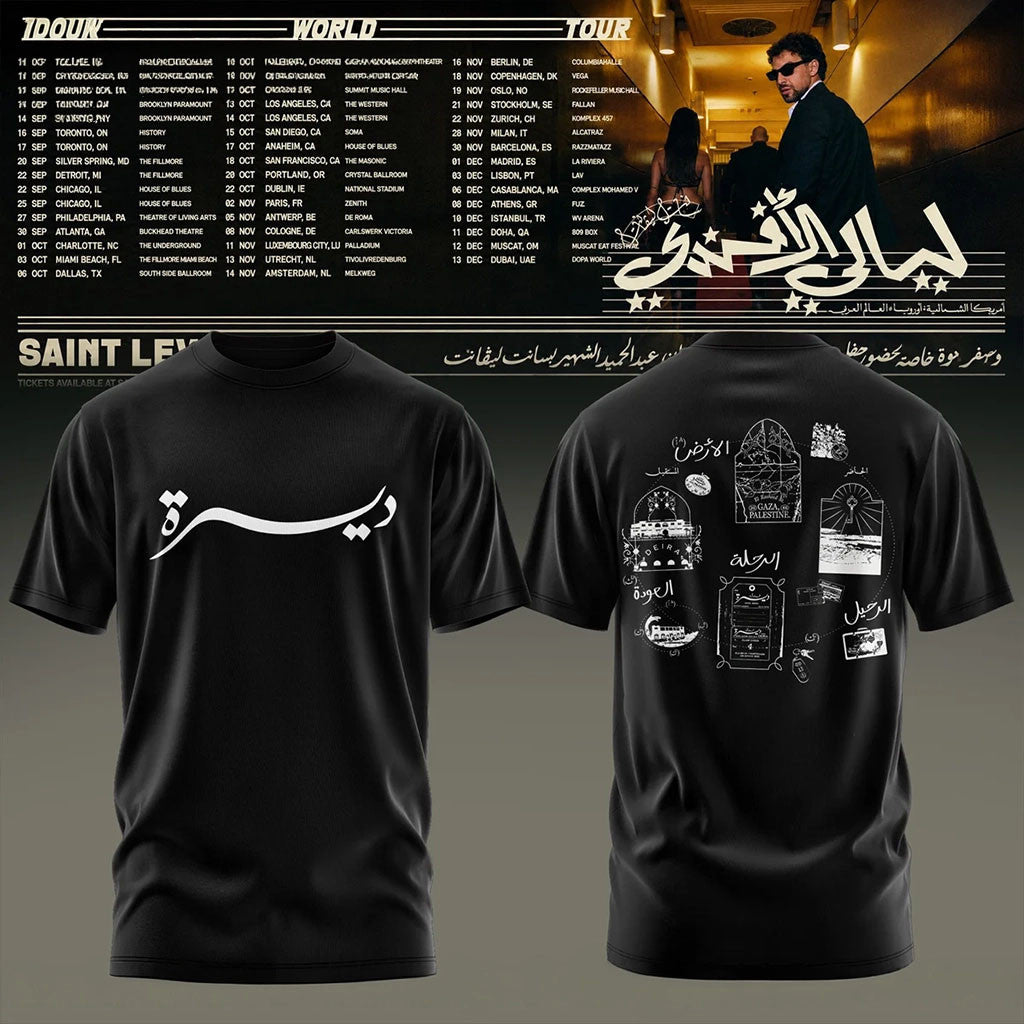 Saint Levant Merch Afandi World Tour 2026 T-Shirt Gifts For Saint Levant Fans - Merchluma