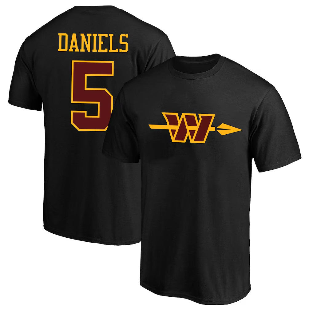 Jayden Daniels T-Shirt Washington Commanders Merch No 5 Shirt American Football Presents - Merchluma