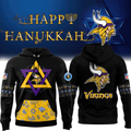 Minnesota Vikings Happy Hanukkah Holiday Hoodie MN Vikings Merch Football Based Gifts - Merchluma