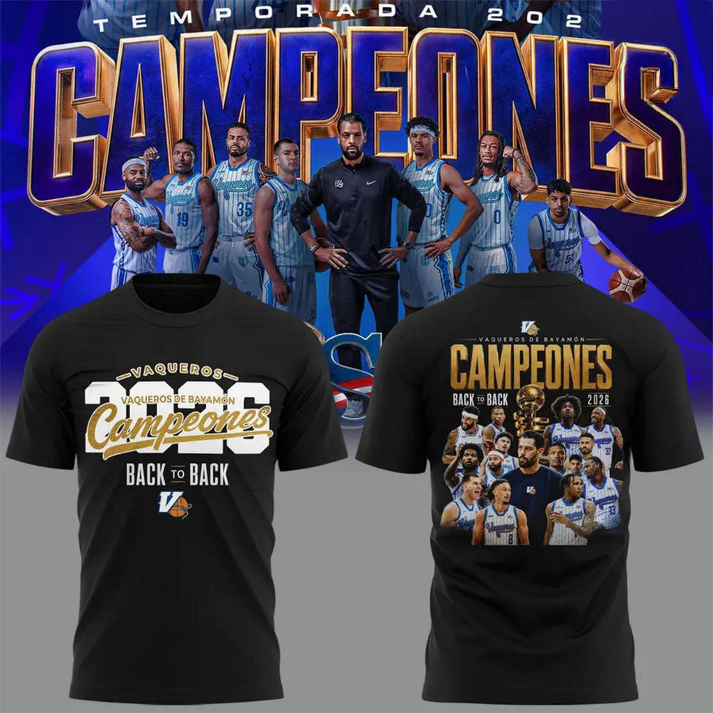 Vaqueros de Bayamon Merch BSN 2026 Campeones Graphic T-Shirt Best Gifts For Basketball Lovers - Merchluma
