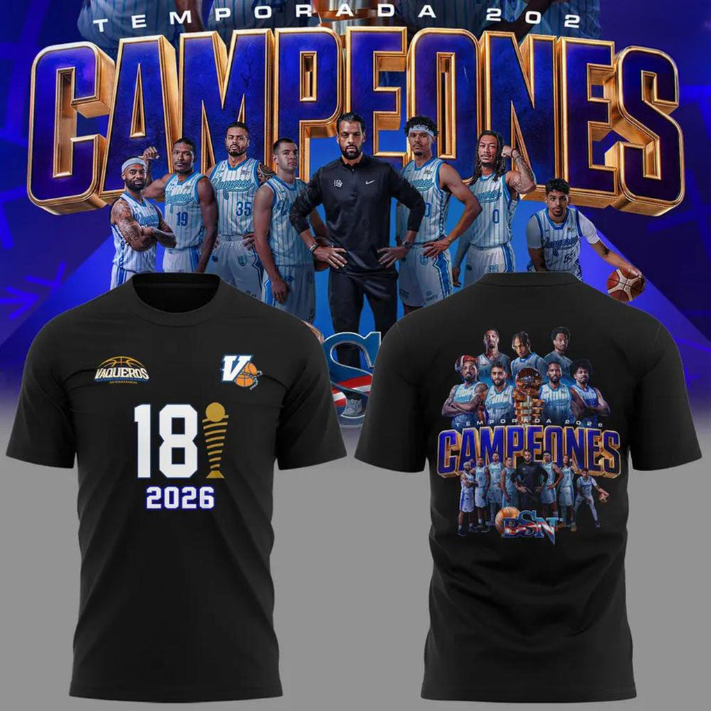Vaqueros de Bayamon Merch BSN 2026 Campeones Graphic T-Shirt Gift For Basketball Lover - Merchluma