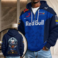 Red Bull Racing X Max Verstappen Quarter Zip Hoodie Racing Fan Gear Gift For My Husband - Merchluma