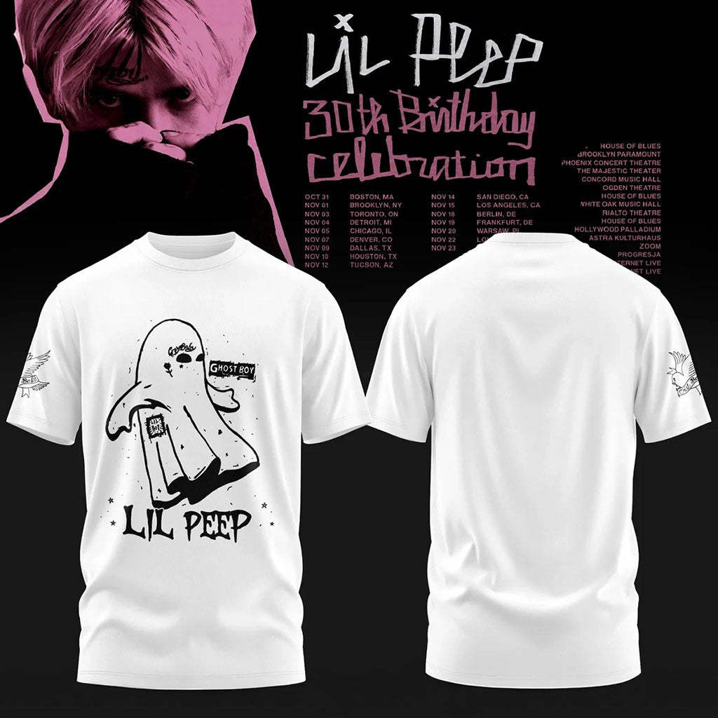Ghost Boy Lil Peep 30th Birthday Celebration Shirt Lil Peep Merch 2026 Rapper Gifts - Merchluma