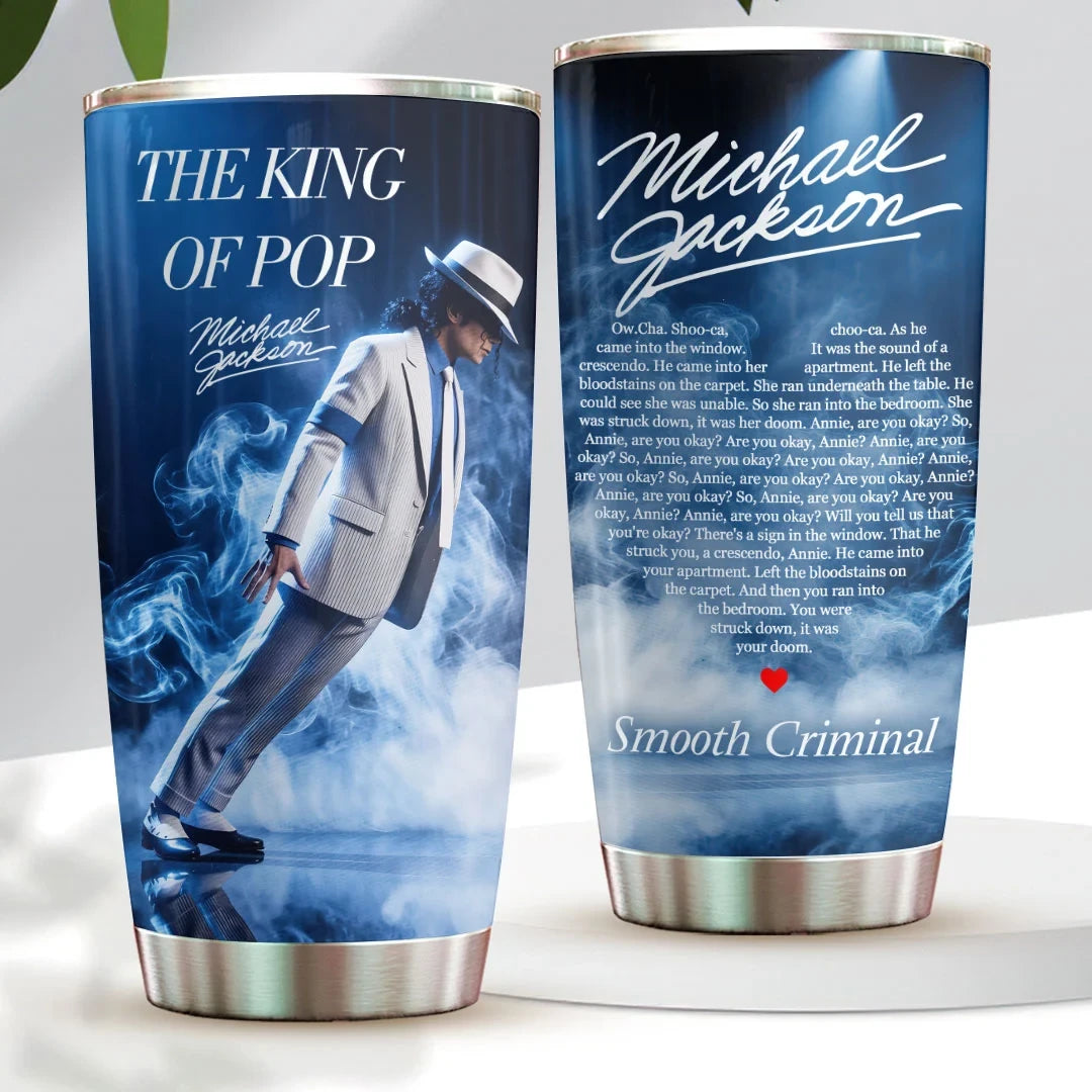Michael Jackson Smooth Criminal Tumbler The King Of Pop Michael Jackson Merch Music Fan Gifts - Merchluma