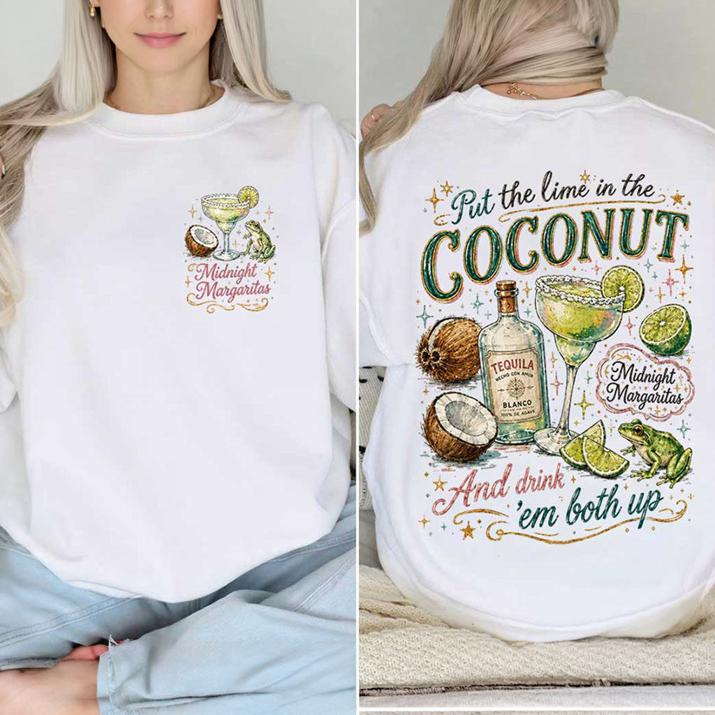 Midnight Margaritas Tropical Cocktail Midnight Coconut T-Shirt Tequila Cocktail Graphic Tee - Merchluma