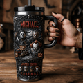 Personalized Halloween Horror Characters Friends Tumbler Best Gifts For Horror Movie Fans - Merchluma