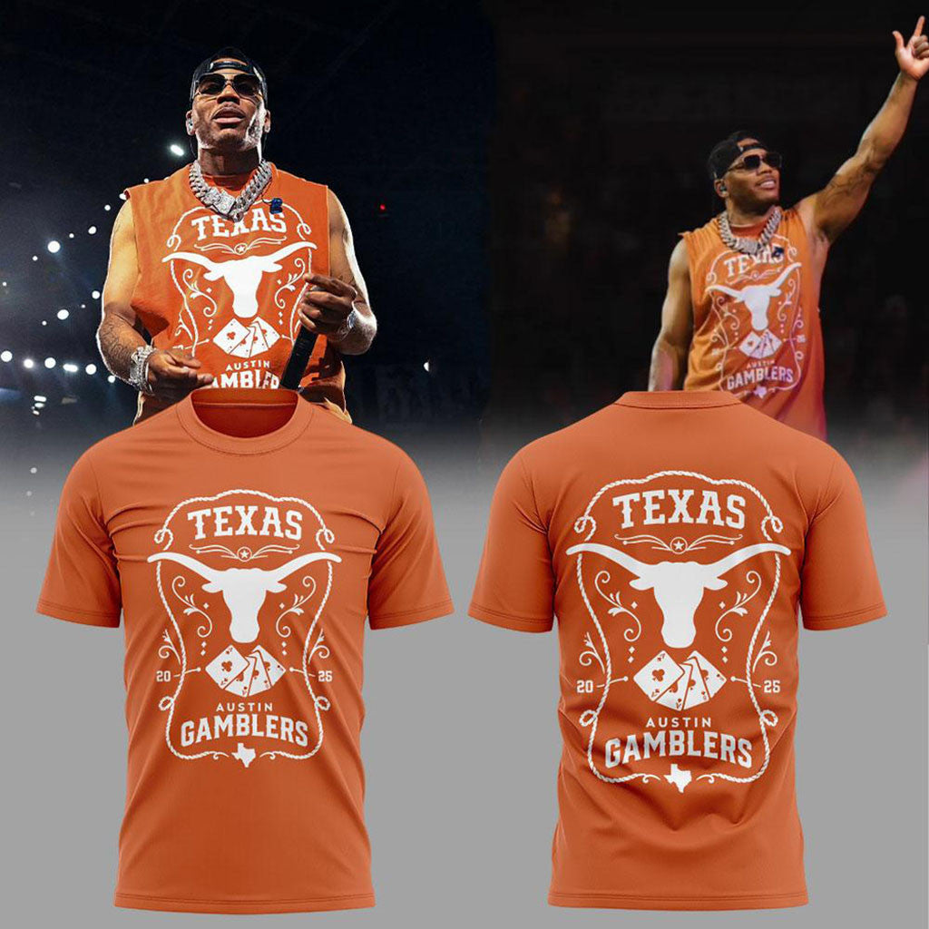 Nelly Austin Gamblers Texas Longhorns Concert Graphic T-Shirt Nelly Merch Rapper Fans Gifts - Merchluma