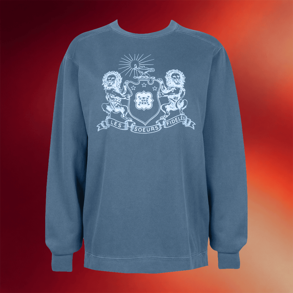 Phi Mu Merch 2026 Dusty Crewneck Phi Mu Sweatshirt Present For Girlfriend - Merchluma