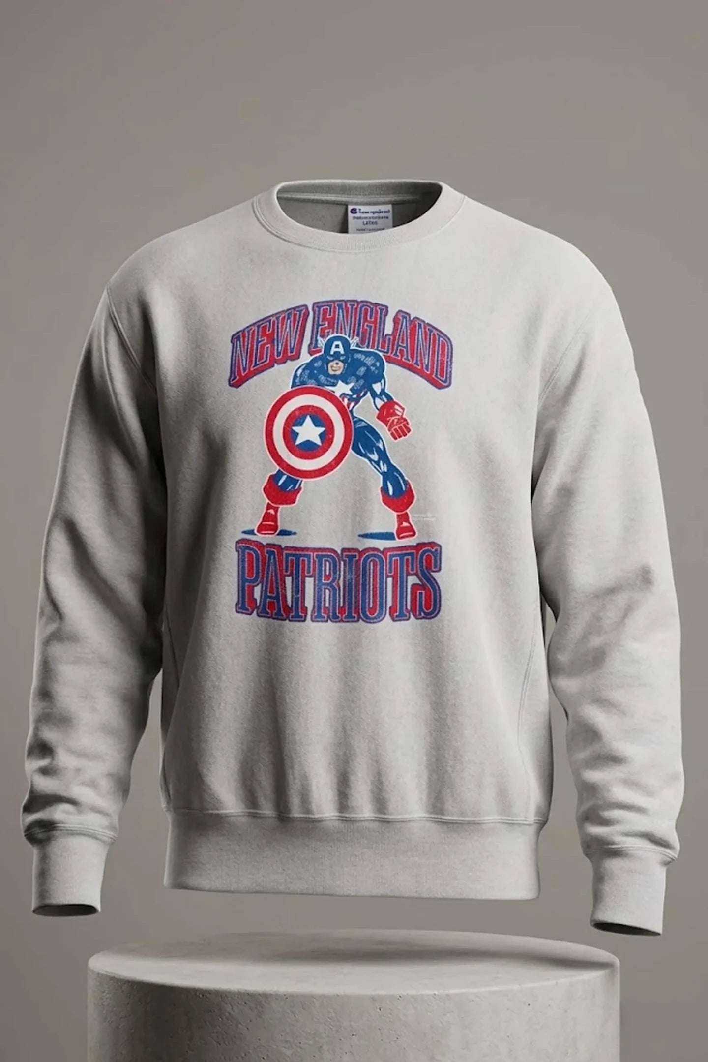 Disney X NFL Champion Merch NE Patriots Captain America Sweatshirt NFL Disney Collab Clothing - Merchluma