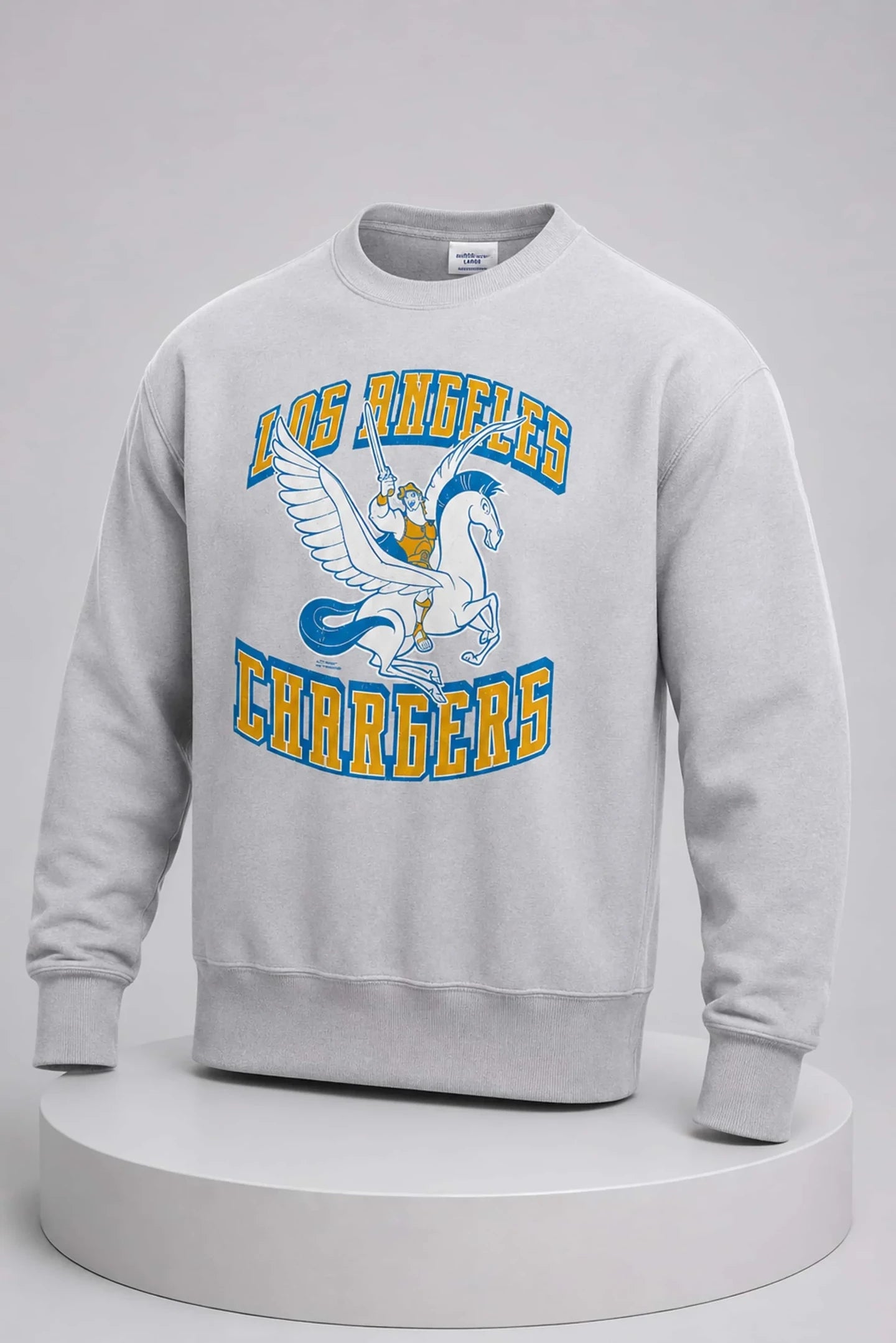 Los Angeles Chargers Hercules And Pegasus Sweatshirt Chargers Disney Collab Merch Gifts - Merchluma