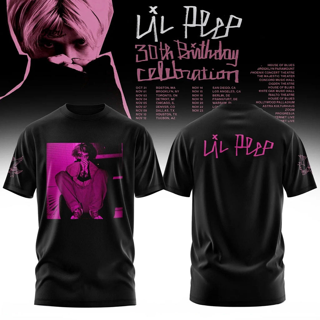 Lil Peep 2026 30th Birthday Celebration Shirt Lil Peep Merch Cool Gifts For Rapper Fan - Merchluma