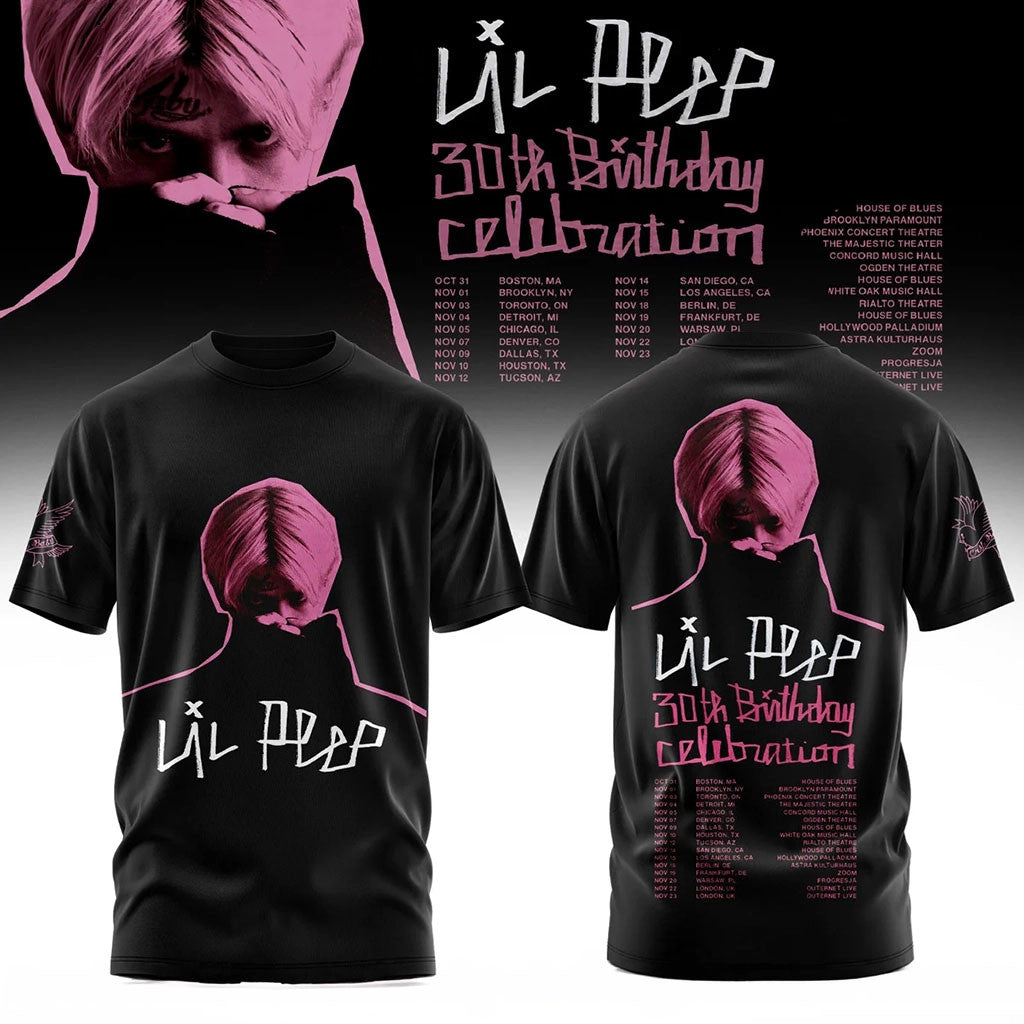 Lil Peep Merch 2026 30th Birthday Celebration T-Shirt Best Gifts For Music Lovers - Merchluma