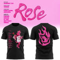 Portland Fire WNBA Rose Mascot Bio Graphic T-Shirt Portland Fire Merch Basketball Fan Apparel - Merchluma