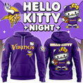 Minnesota Vikings X Hello Kitty Night Hoodie Cute Game Day Attire MN Vikings Merch Fan Gifts - Merchluma