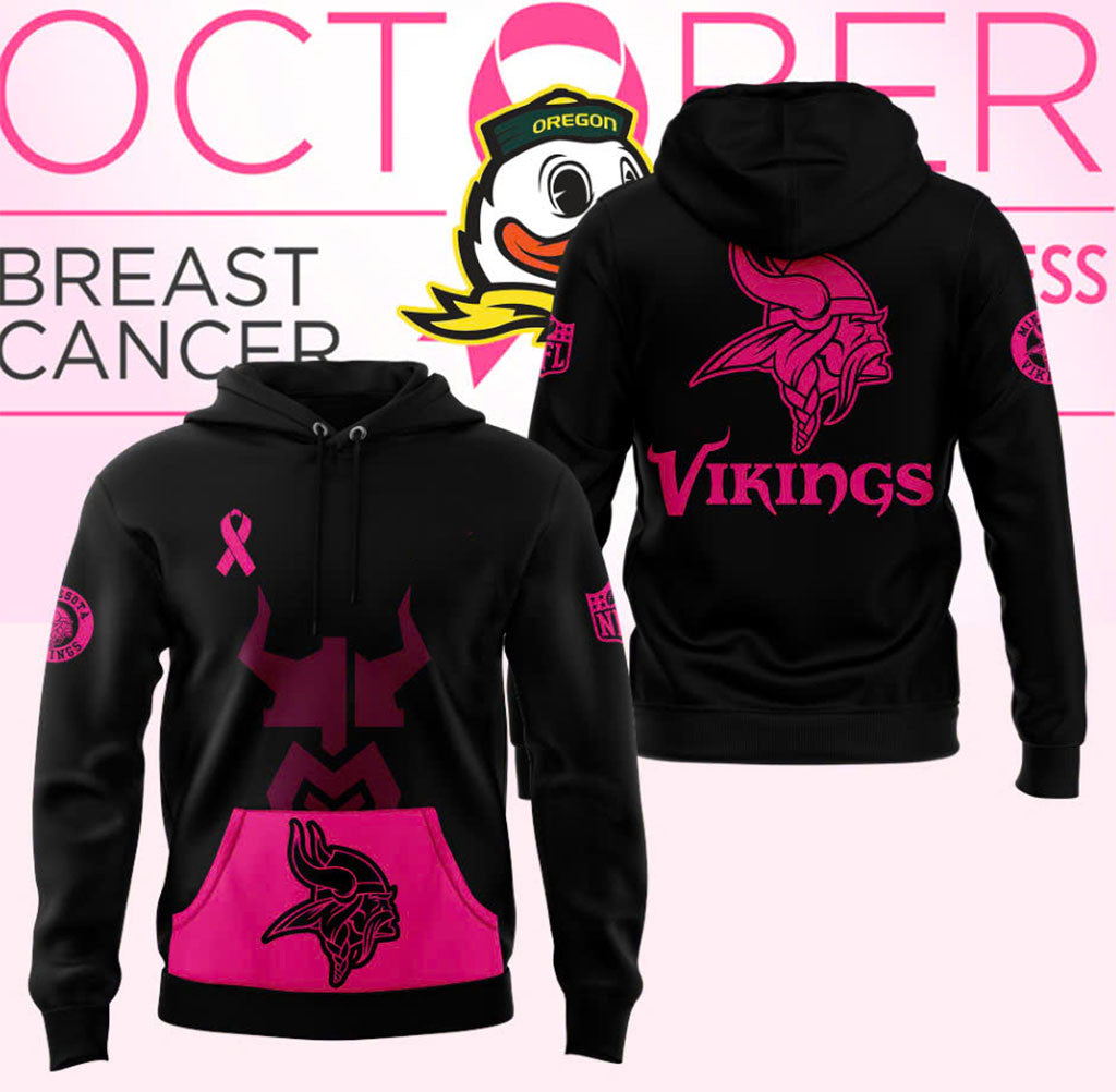 Minnesota Vikings Crucial Catch Club Hoodie Breast Cancer Awareness Hoodie MN Vikings Merch - Merchluma