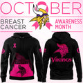 Minnesota Vikings Crucial Catch Club Hoodie Breast Cancer Awareness Month Apparel Fan Gifts - Merchluma