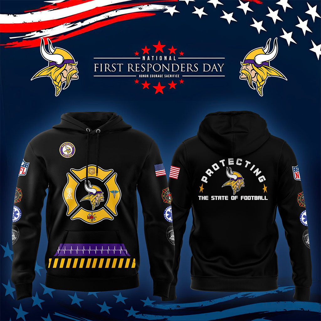 Minnesota Vikings First Responders Day Hoodie Protesting The State Of Football MN Vikings Merch - Merchluma