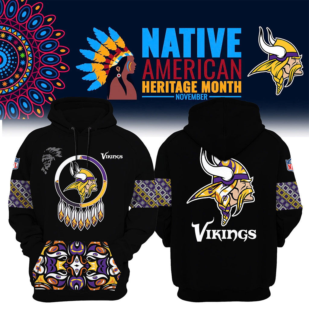 Minnesota Vikings Merch Native American Heritage Month Hoodie Football Enthusiast Gifts - Merchluma