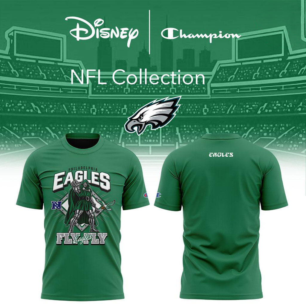 Philadelphia Eagles Disney Champion NFL Main Character Energy T-Shirt Eagles Merch Gift For Fan - Merchluma