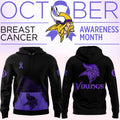 Minnesota Vikings Merch NFL Crucial Catch Hoodie Breast Cancer Awareness Month Apparel - Merchluma