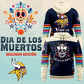 Minnesota Vikings Dia De Los Muertos Hoodie MN Vikings Merch Day Of The Dead Gifts - Merchluma