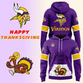 Minnesota Vikings Happy Thanksgiving Hoodie MN Vikings Merch Cool Football Gift Ideas - Merchluma