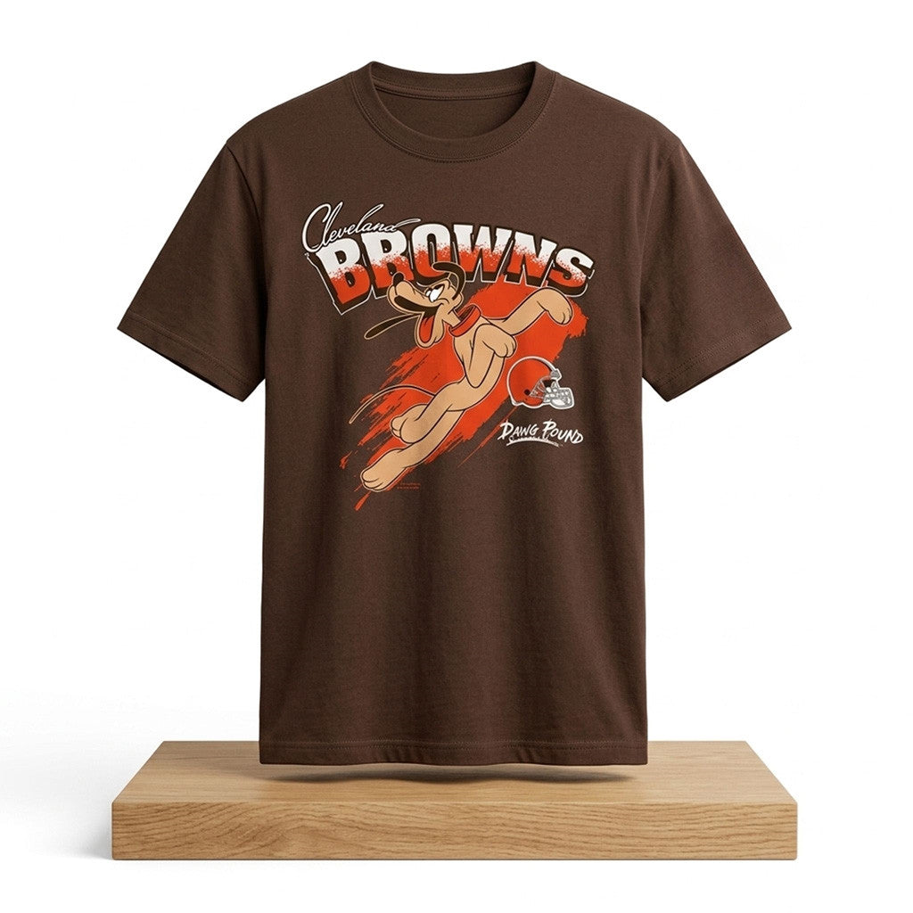 Disney NFL Collab Browns Merch Pluto Cleveland Browns 2026 Shirt Dawg Pound T-Shirt Gifts - Merchluma