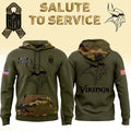 Minnesota Vikings Salute To Service Club Camo Hoodie 2026 MN Vikings Merch Gift For Veterans - Merchluma