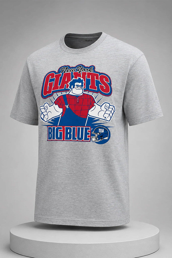 Disney NFL Collab Giants Merch New York Giants Big Blue Wreck-It Ralph Shirt Gift For Him - Merchluma
